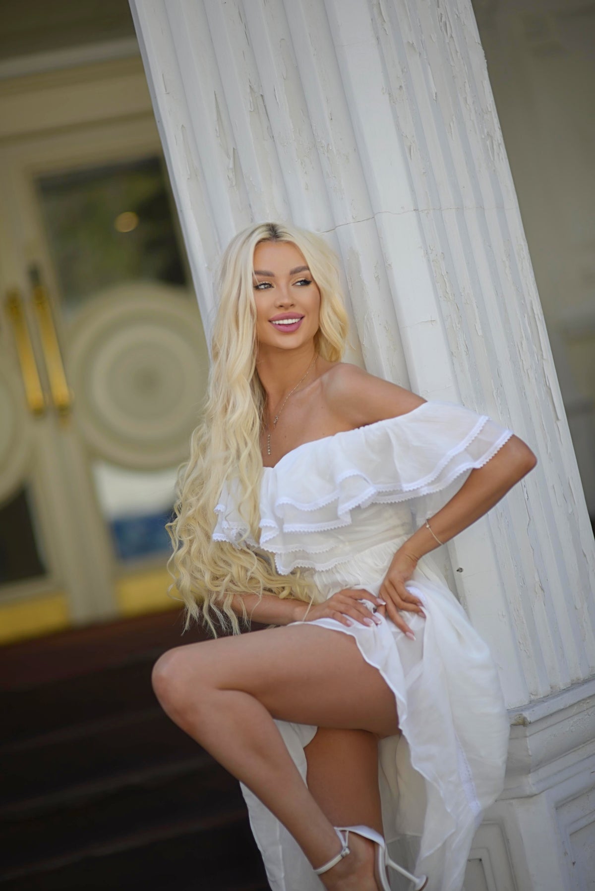 off shoulder bohemian midi dress UK