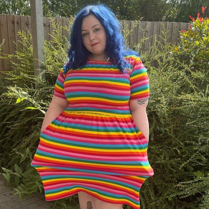 Rainbow Breastfeeding Skater Dress | Colourful Nursing Dress | MilkyMoon
