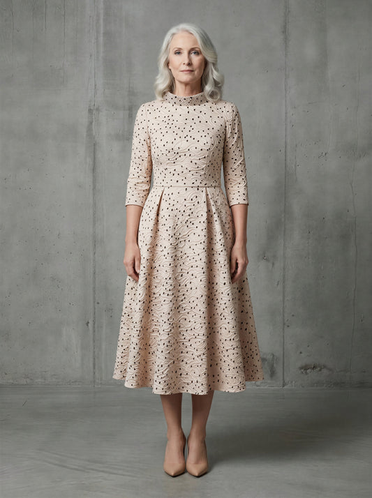 The polka-choker retro mum bridal dress